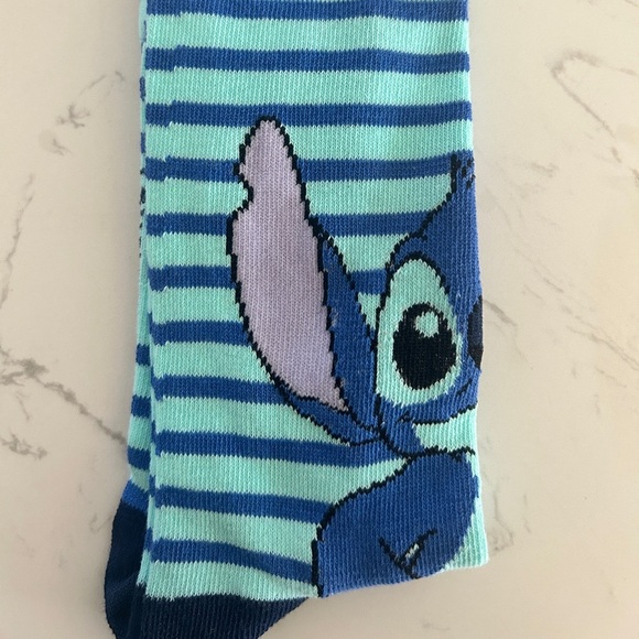Disney Stitch Striped Crew Socks (Size 9-13), Unisex, Disney- NWT - Picture 3 of 5